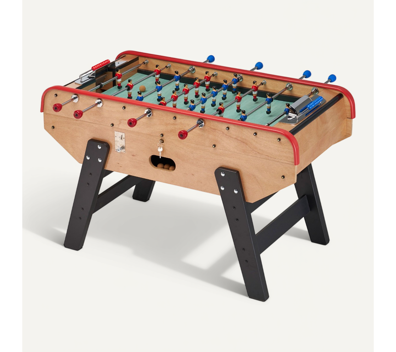 Babyfoot Adulte Luxe En Bois Style Bistrot Avec Monnayeur - 30 Jetons Fournis