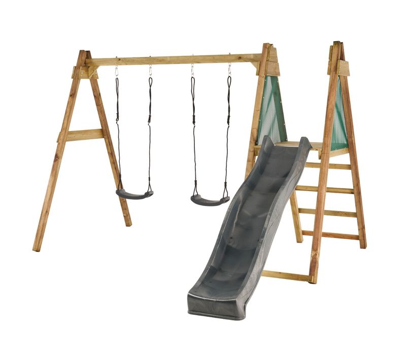 Portique 2 Balançoires Et Toboggan Windi