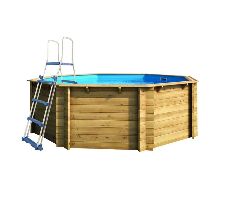 Piscine Rainurée Languette Hexag. 33750  33750 Ø395 X 117 Cm Bois