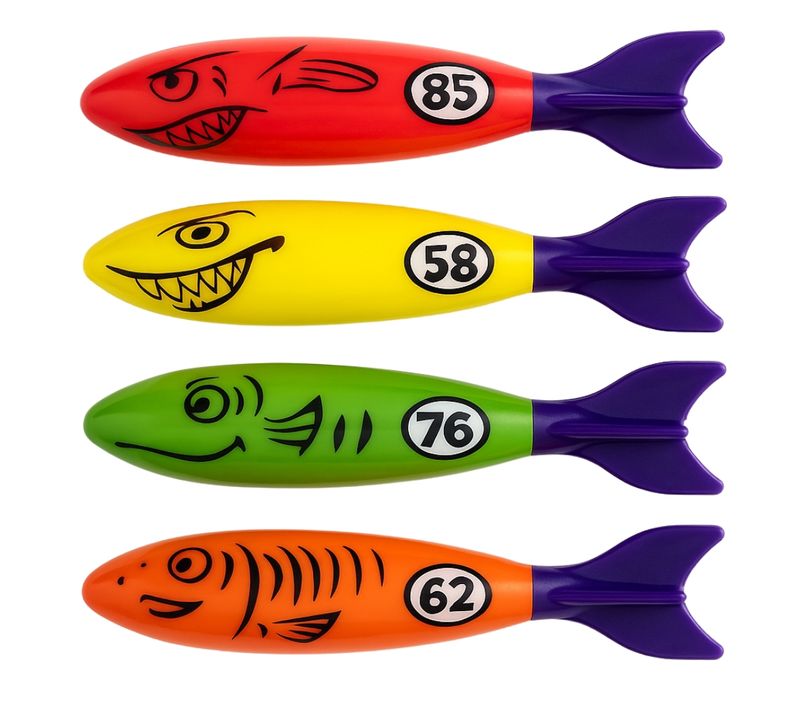 Set De 4 Torpilles Aquatiques Multicolore De Plongée Idéal Pour La Piscine Et Apprentissage Sous L'e