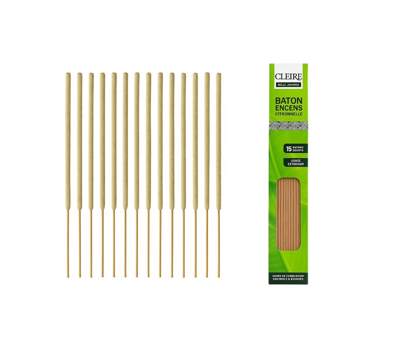Encens Géant Citronnelle X30 – Anti-moustique Extérieur 40cm