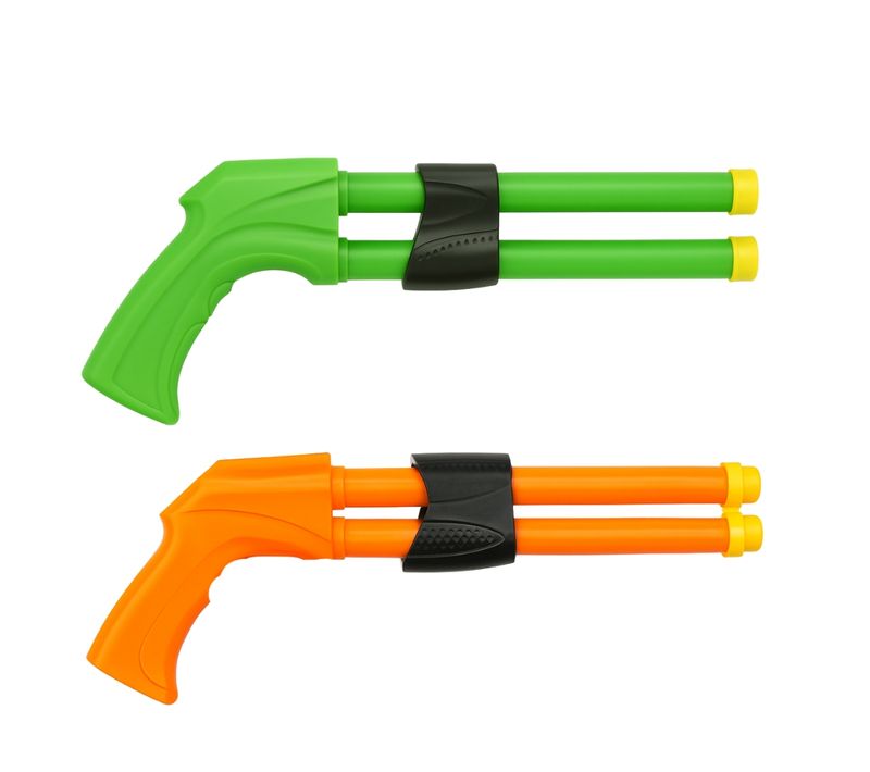 Pistolet à Eau Enfant Double Tube Longueur 42 Cm Couleur Aléatoire Pour Jeux De Plein Air Et Bataill