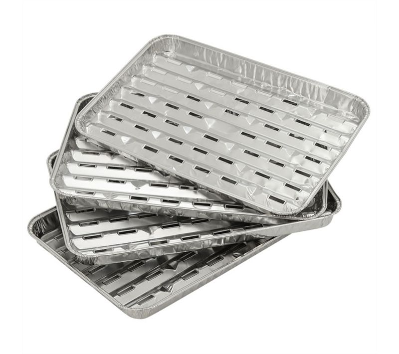 Lot De 12 Barquettes Aluminium 35x22 Cm – Spécial Barbecue