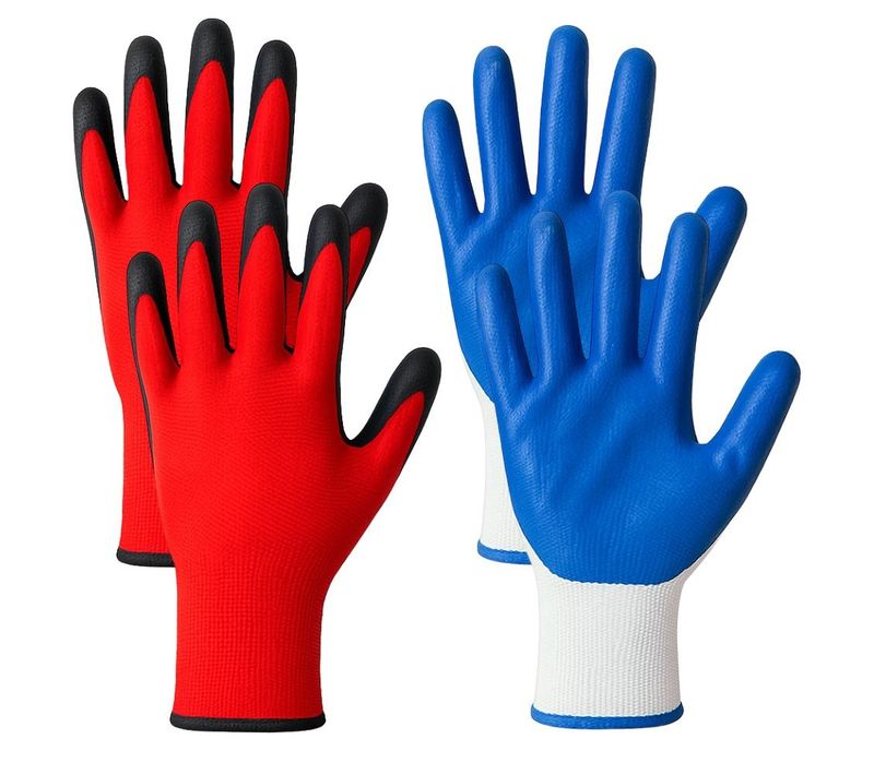 Gants De Manutention En Nitrile Tricot Sans Couture Paume Antidérapante Taille Unique Couleur Aléato