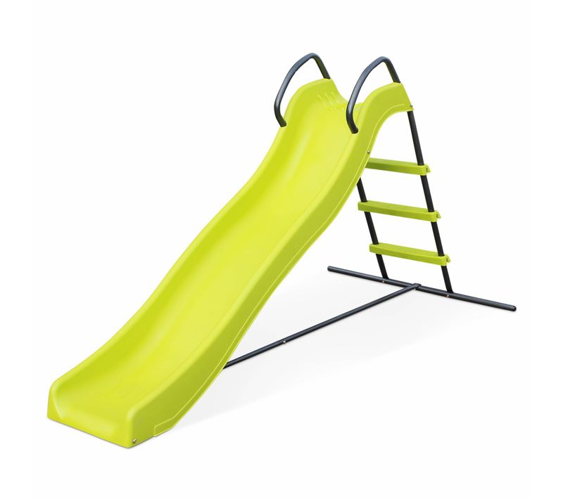 Toboggan - Sirocco Vert - Glissière Double Vague. 175cm De Longueur. Structure De Jardin