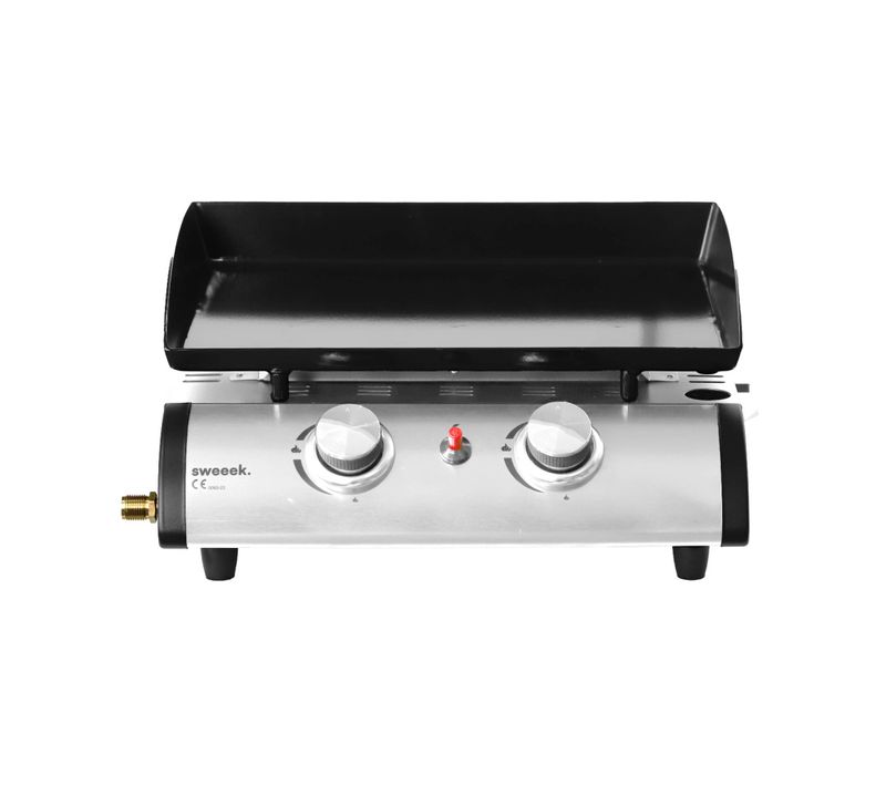 Plancha Au Gaz 2 Brûleurs - Porthos - 5 Kw. Barbecue. Cuisine Extérieure. Plaque émaillée. Inox