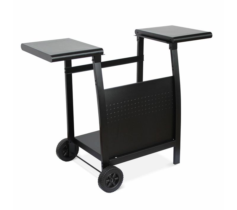 Desserte Pour Plancha Au Gaz - Chariot Porthos 2 Brûleurs - Chariot Barbecue Noir. Cuisine