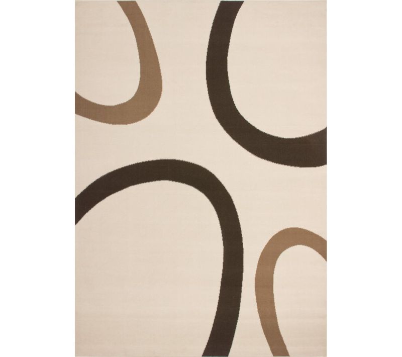 Tapis Chambre 80x150 Tissé Beige Rectangle Motif Rond Lyn1 Tempo