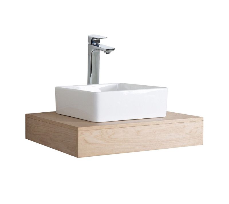 Plan De Toilette Suspendu Pour Vasque Will - 60 Cm - Ep. 12 Cm - Décor Chêne