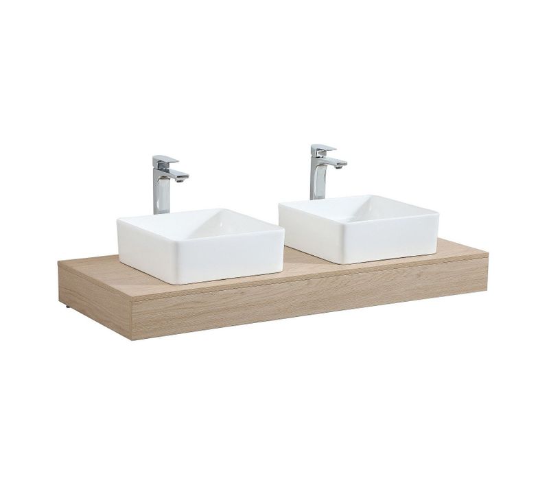 Plan De Toilette Suspendu Pour Vasque Will - 120 Cm - Ep. 12 Cm - Décor Chêne