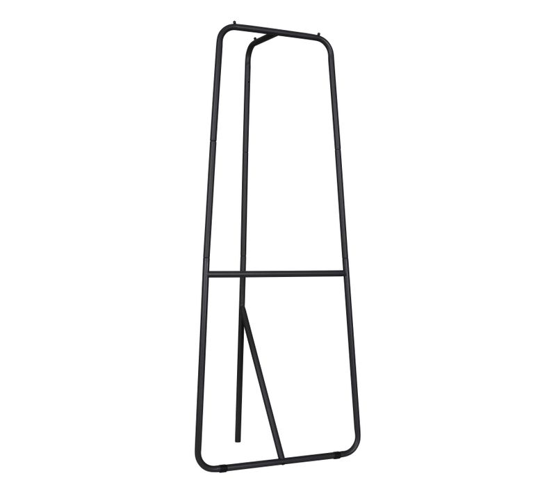 Portant Vêtements D'angle En Métal Gris Tubulaire 72x170cm