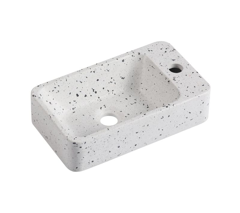 Vasque Lave-mains à Suspendre Rectangle En Terrazzo 45x28cm