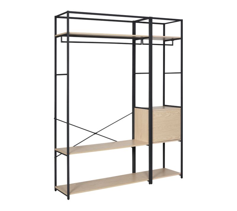 Lot De 2 Portants Vêtements En Bois Et Métal 160x200cm - Rangement Fermé