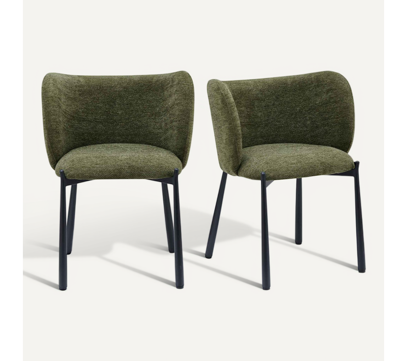 Soan-fauteuil De Table En Tissu Luxury Kaki (x2)