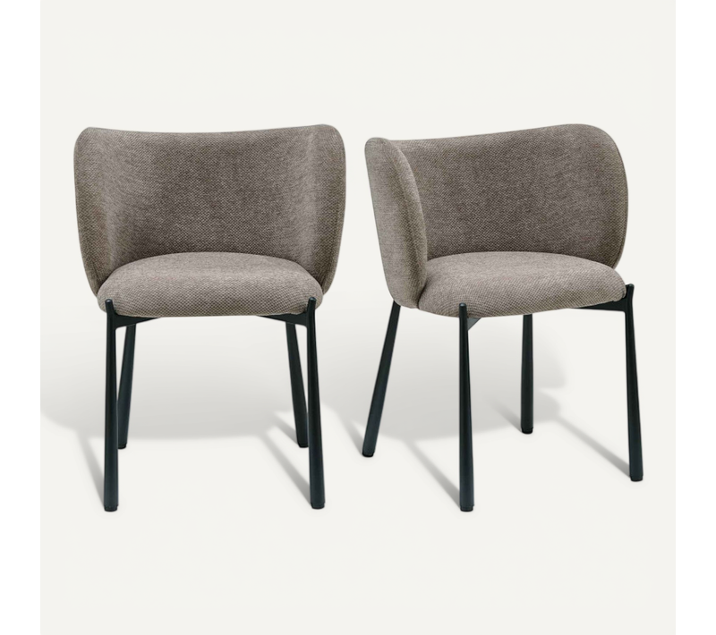 Soan-fauteuil De Table En Tissu Luxury Taupe (x2)