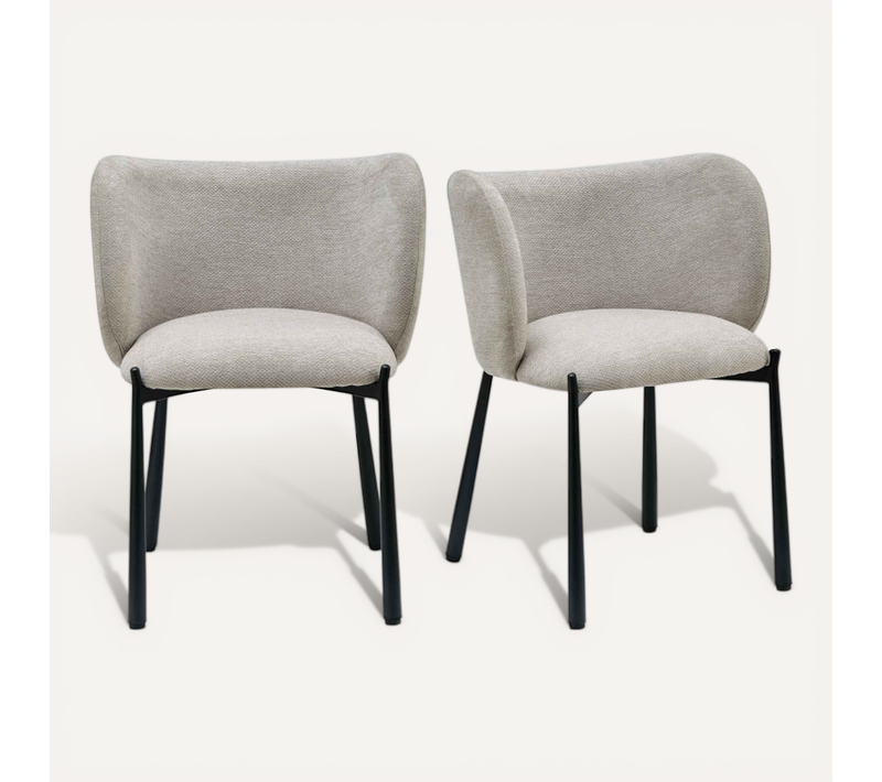 Soan-fauteuil De Table En Tissu Luxury Grège  (x2)