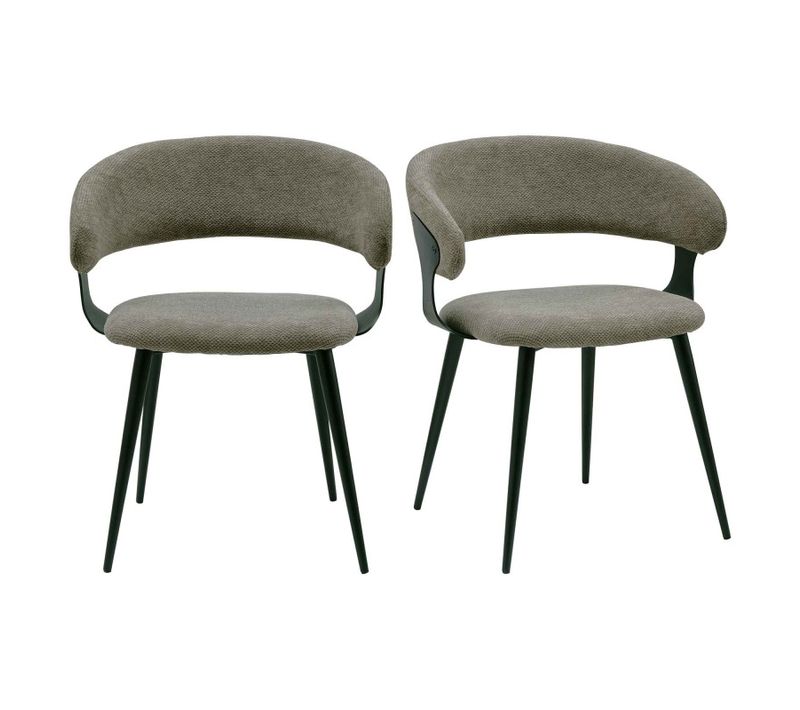 Nino-fauteuil De Table En Tissu Luxury Taupe (x2)