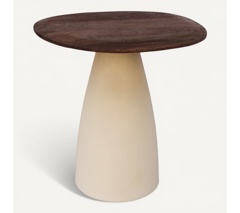 Dylon-table Basse D50 Cm En Bois Brun Et Ivoire
