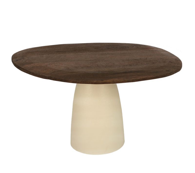 Dylon-table à Manger Ronde 4 Personnes D140 Bois Massif Brun