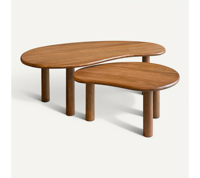 Nubis-set De 2 Tables Basses Gigognes En Bois Massif