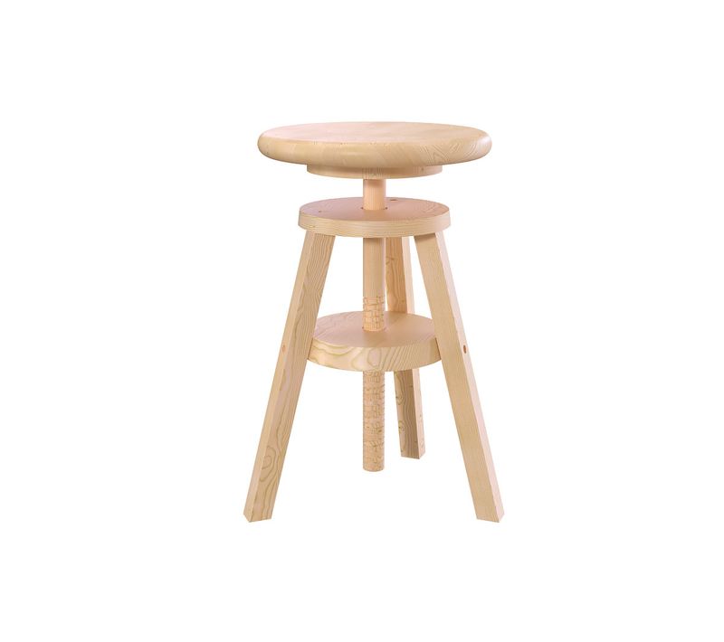 Tabouret Réglable à Vis En Bois