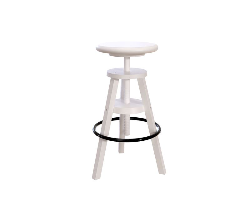Tabouret De Bar Bois à Vis, Blanc