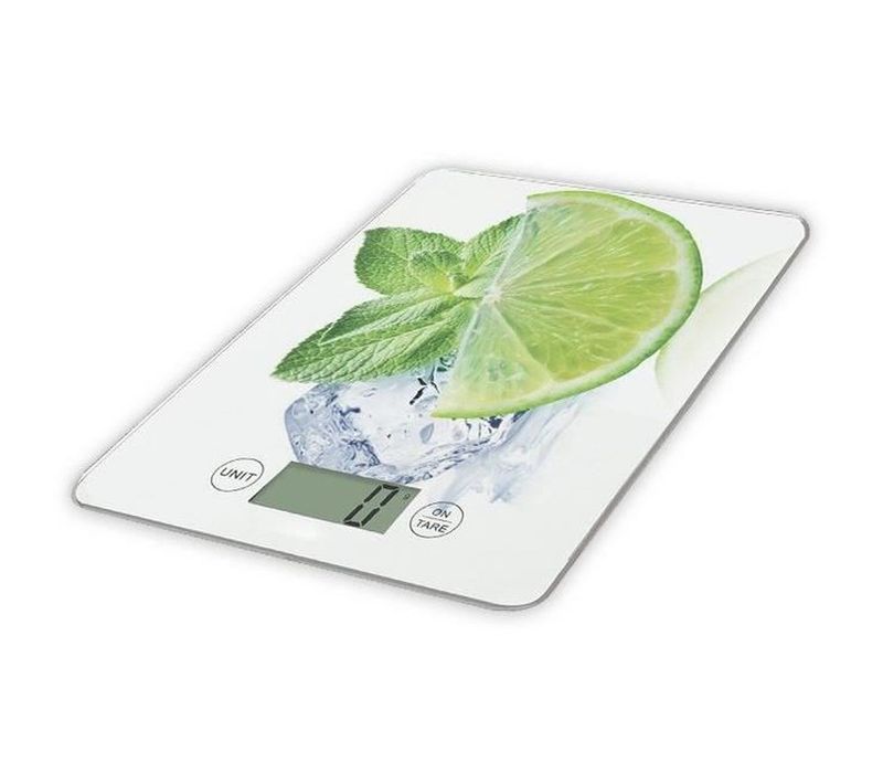 Balance De Cuisine Électronique Fine, Plateau Verre, 5 Kg, Précision 1 G, Citron
