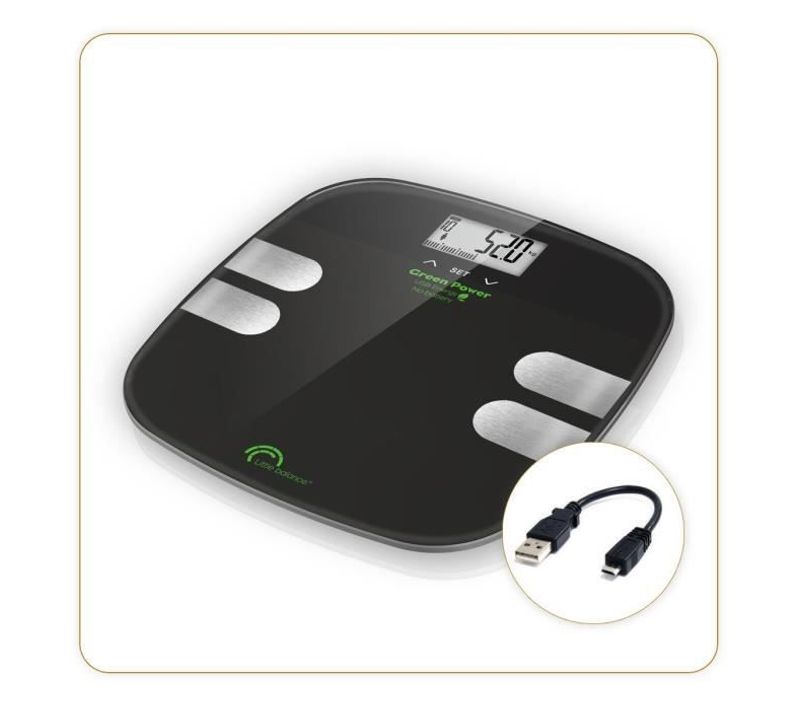 Balance Impédancemètre Sans Pile - 8230 Usb Body Soft - 13 Indicateurs - 180 Kg / 100 G - Noir