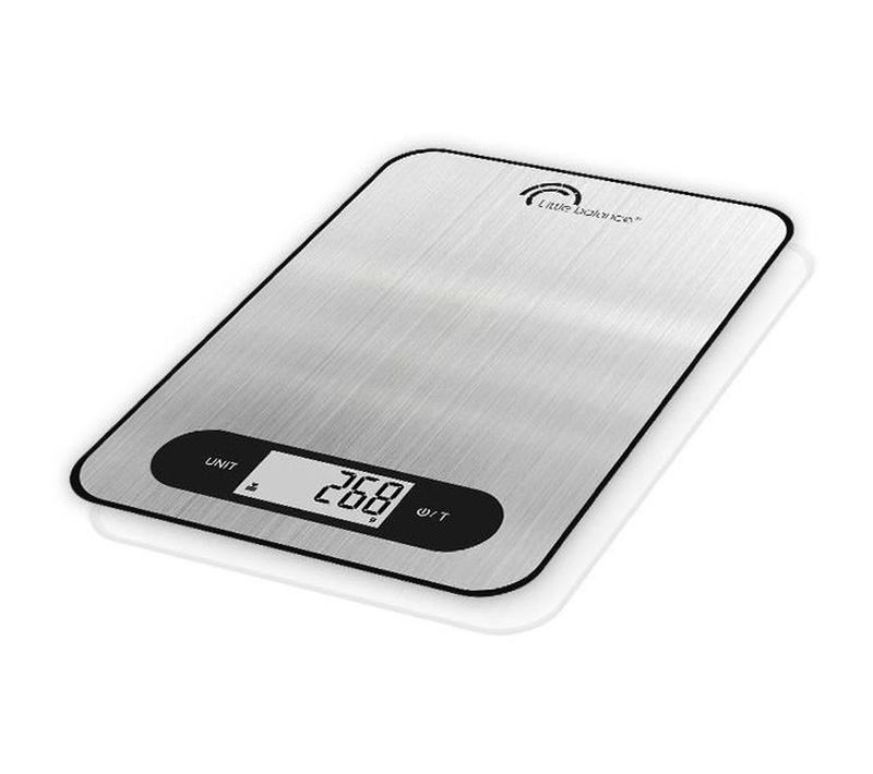 Balance Culinaire Slim Inox Rechargeable 5 Kg, Précision 1 G, Plateau XXL