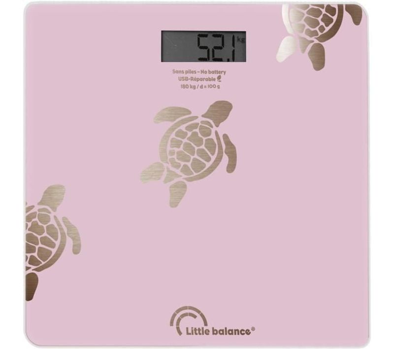 Pèse-personne - 8729 - Tortues Gold Métallisées - USB Réparable - 180 Kg/100 G - Rose