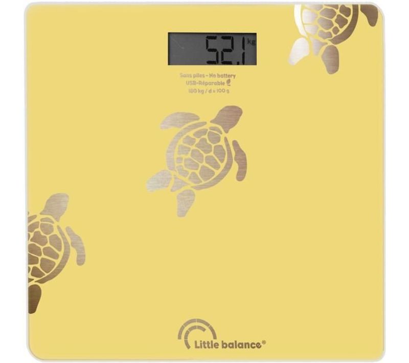 Pèse-personne - 8731 - Tortues Sables Métallisées - USB Réparable - 180 Kg / 100 G - Jaune