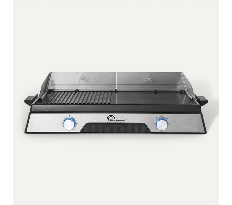 Plancha Électrique 2200 W 50 X 30 Cm 2 Zones Grill Et Plancha