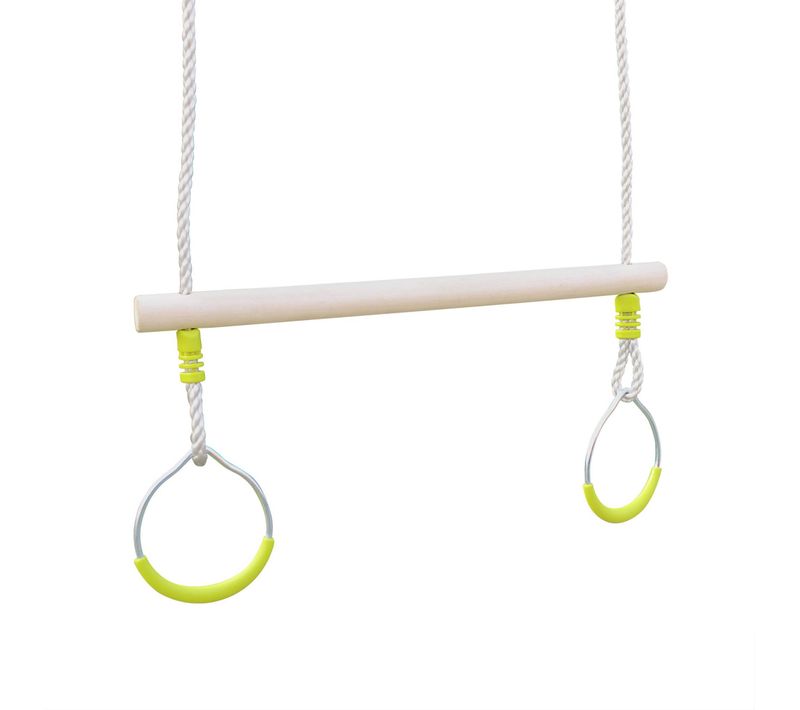 Trapèze Bois Avec Paire D’anneaux Métal Pour Portique De 2 à 2.5m. Agrès Balançoire. Accessoire