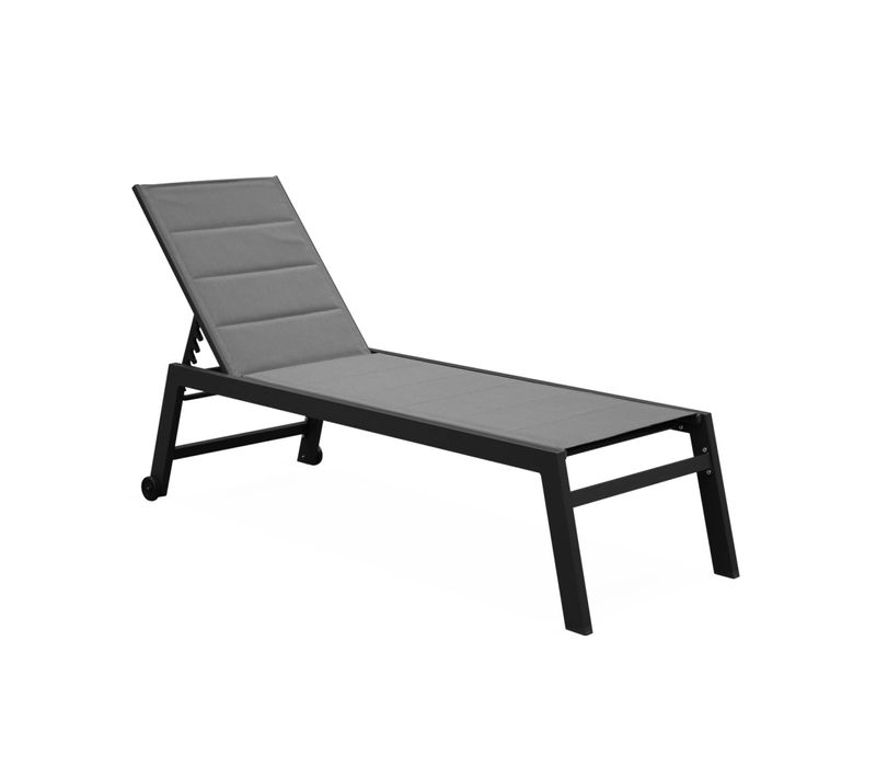 Bain De Soleil - Solis - Transat Textilène Et Aluminium 6 Positions. Structure Gris Anthracite.