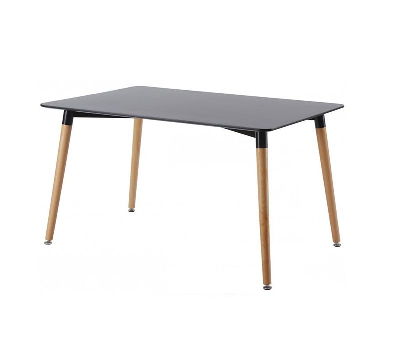 Table à Manger Rectangulaire Scandinave Noire 140cm - Brevik
