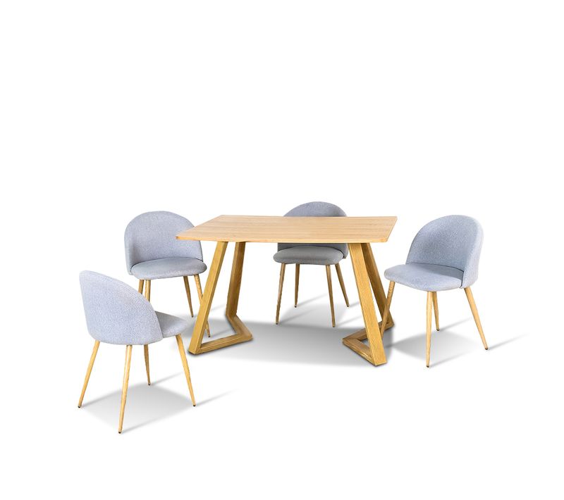 Ensemble Table à Manger Rectangulaire Et 4 Chaises Scandinaves Bois En Bois - Trevirossi