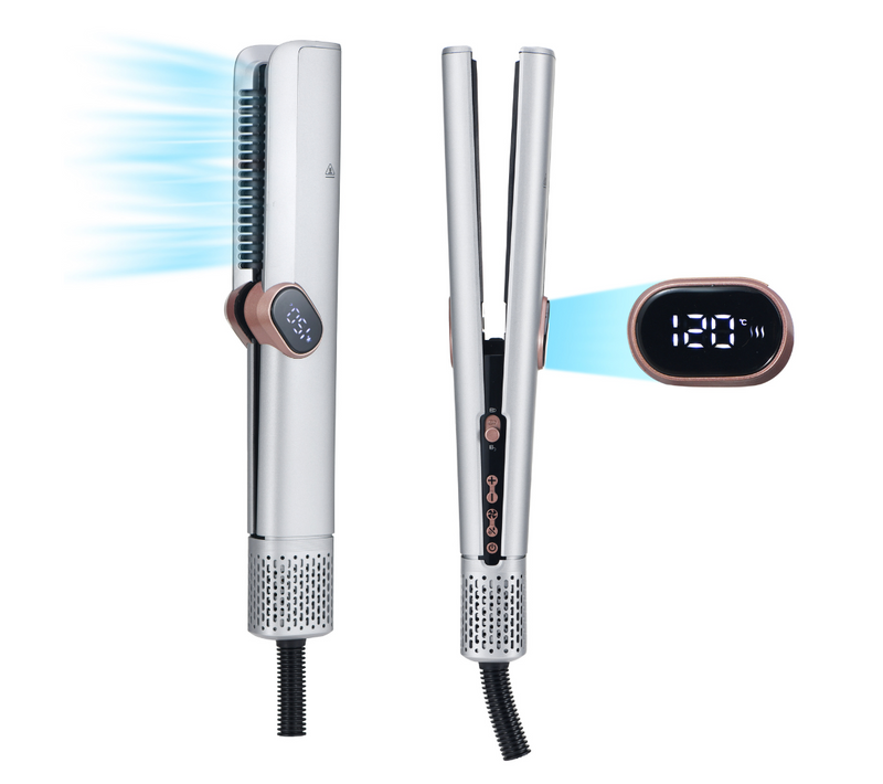 Lisseur Séchant Argenté Wet et Dry 2 En 1 Hair Fusion - Lisseur Et Sèche-cheveux à Air Chaud