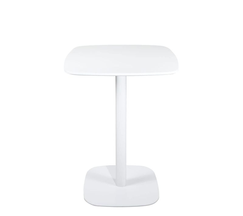Table Bistrot Cuisine Hauteur 75cm Plateau 60x60cm, 1-2 Personnes Pied Métal Sila (blanc)