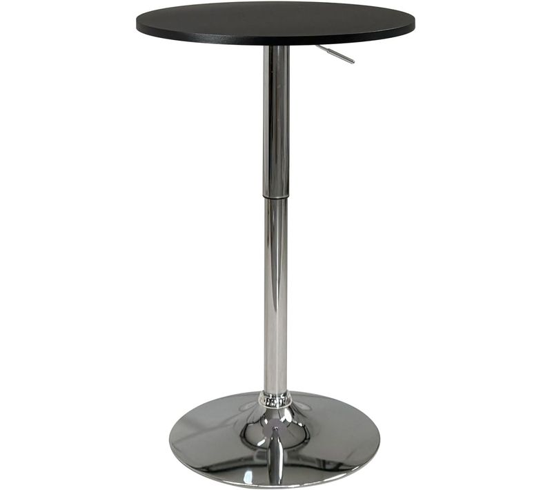Table De Bar Haute Ø60 Cm – Mange-debout Hauteur Réglable Et Pivotant Seti (noir)