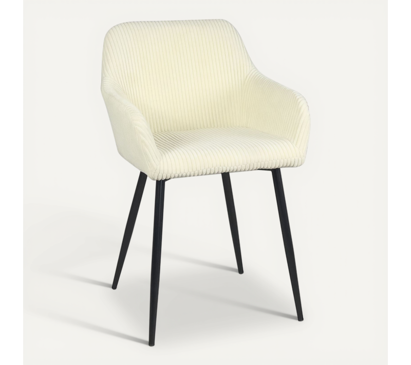 Petit Fauteuil Miro En Velours Côtelé Beige