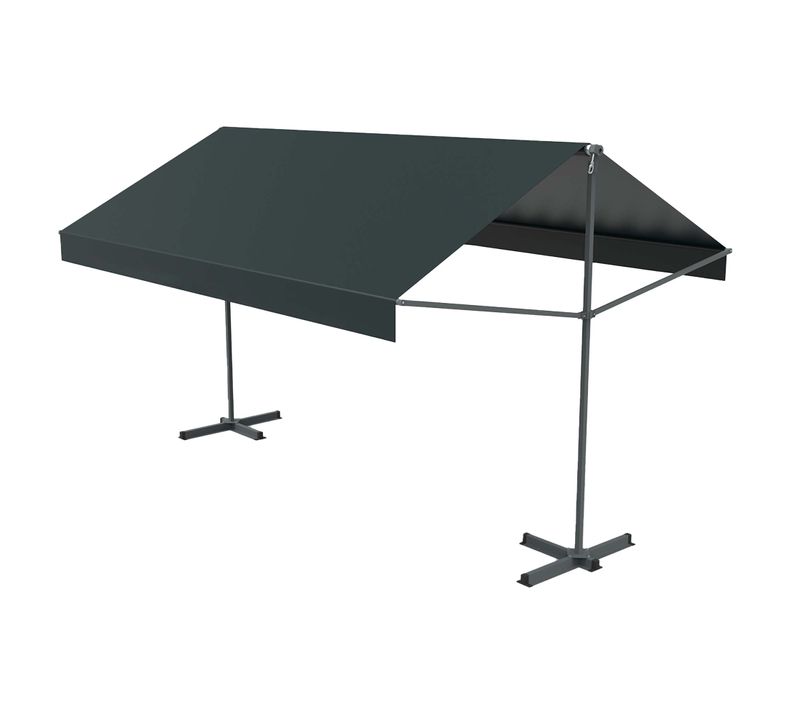 Iseo - Store Banne Double Pente Manuel 4 X 1,5/1,5 M Gris Polyester