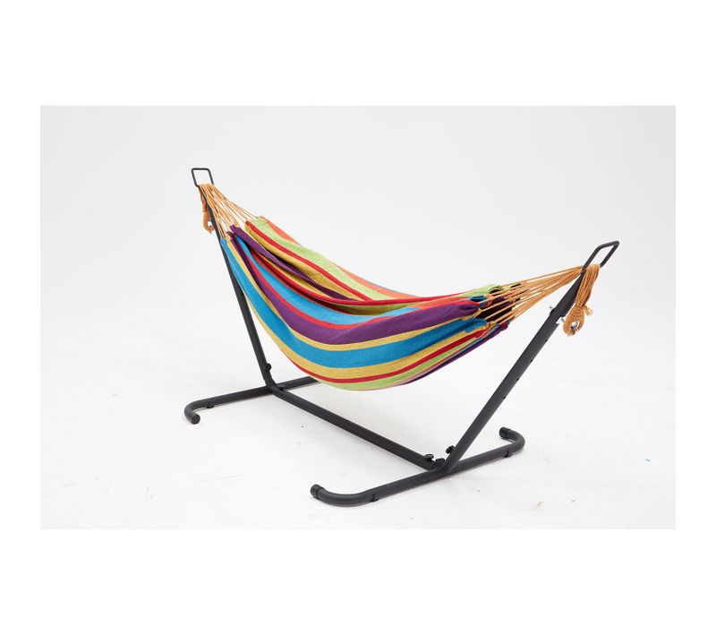 Copacabana Arc-en-ciel - Hamac Sur Pied 2,6 M Avec Toile En Tissu Multicolore