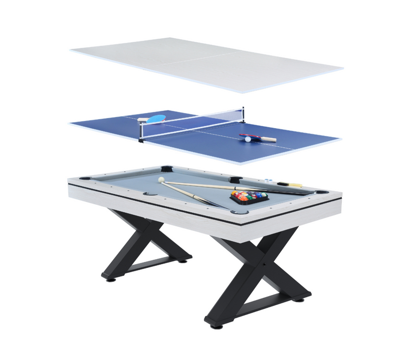 Texas - Table Multi-jeux 3 En 1 Convertible Ping-pong, Billard Et Repas