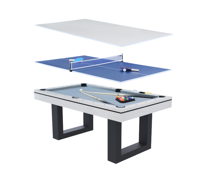 Denver - Table Multi-jeux 3 En 1 Convertible Ping-pong, Billard Et Repas