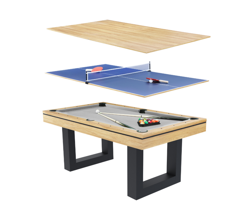 Denver - Table Multi-jeux 3 En 1 Convertible Ping-pong, Billard Et Repas