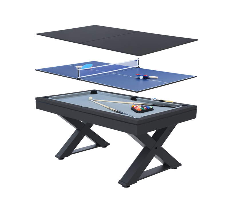 Texas - Table Multi-jeux 3 En 1 Convertible Ping-pong, Billard Et Repas