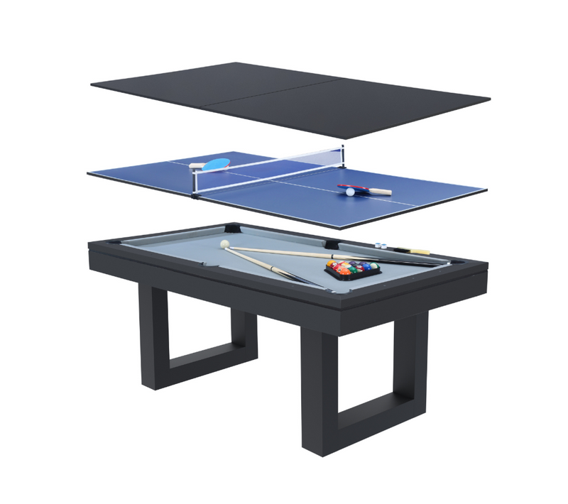 Denver - Table Multi-jeux 3 En 1 Convertible Ping-pong, Billard Et Repas