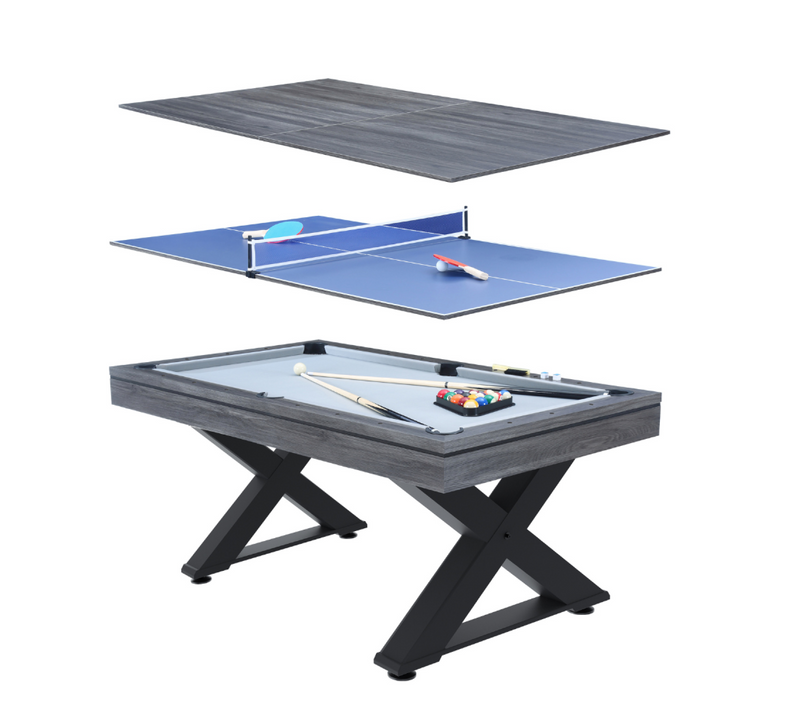 Texas - Table Multi-jeux 3 En 1 Convertible Ping-pong, Billard Et Repas