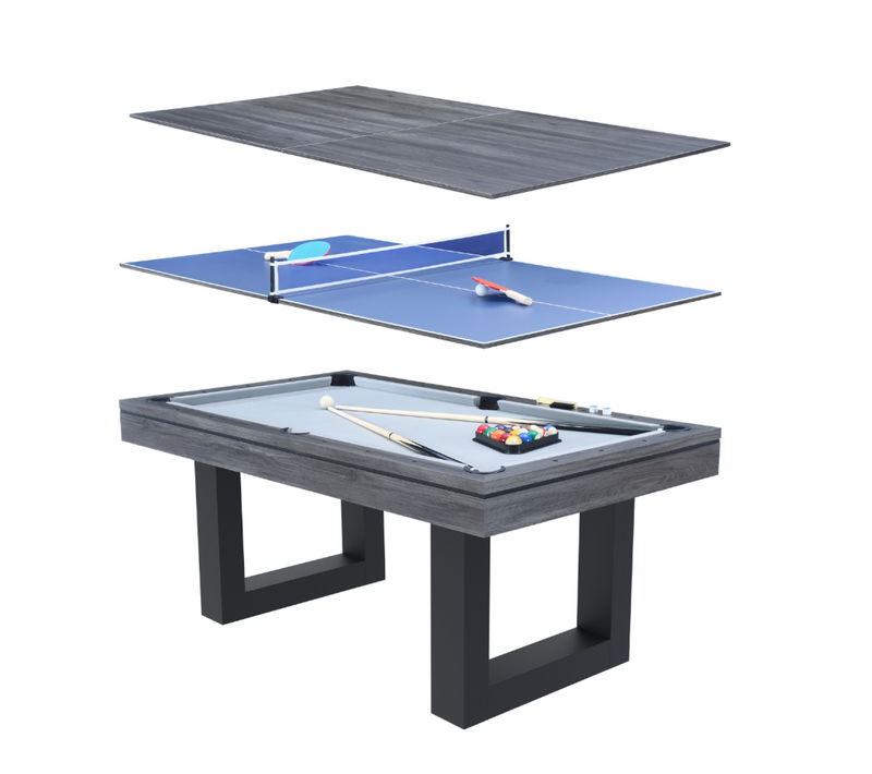 Denver - Table Multi-jeux 3 En 1 Convertible Ping-pong, Billard Et Repas