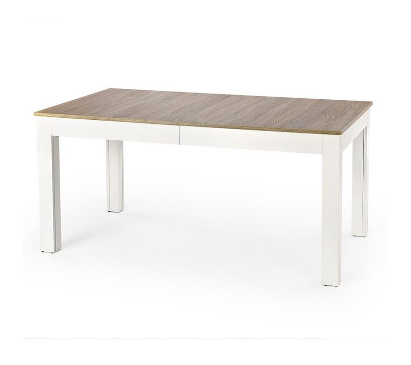 Table Salle à Manger 160-300 Cm Bois Et Blanc Melino